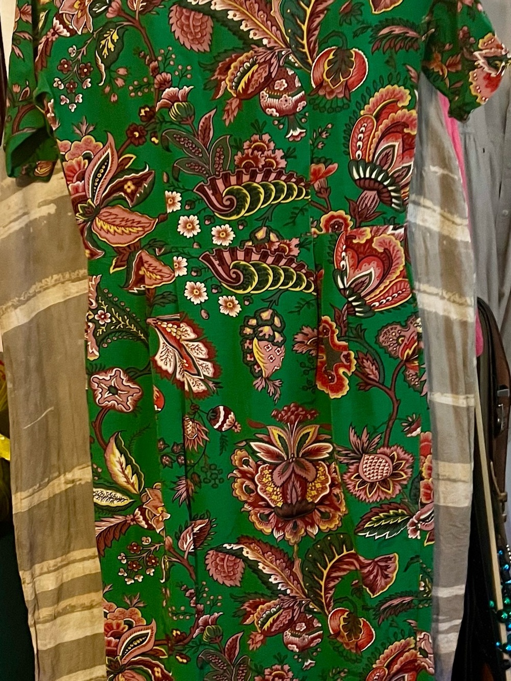 ASOS Green Floral Print Dress with Pink & Yellow Accents - Picture 2 of 8